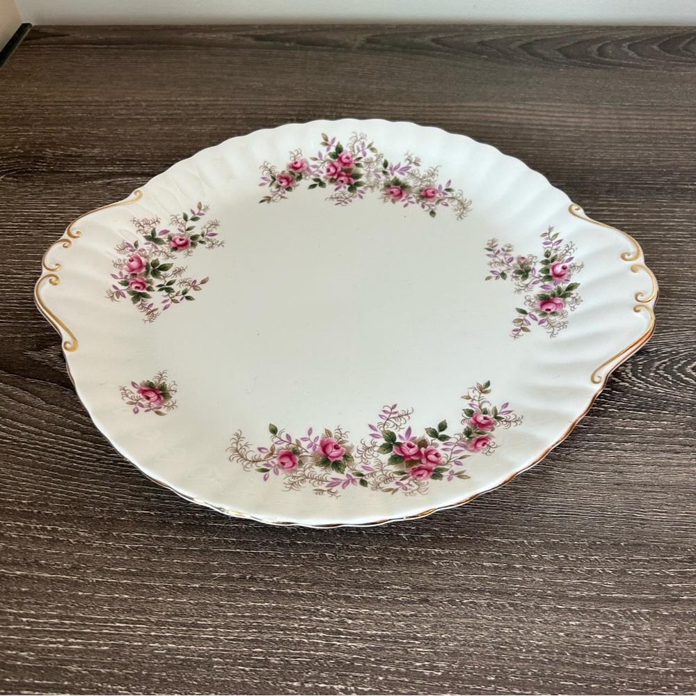 Vintage Royal Albert fine bone china lavender rose‎ 10 x 9 inch cake plate